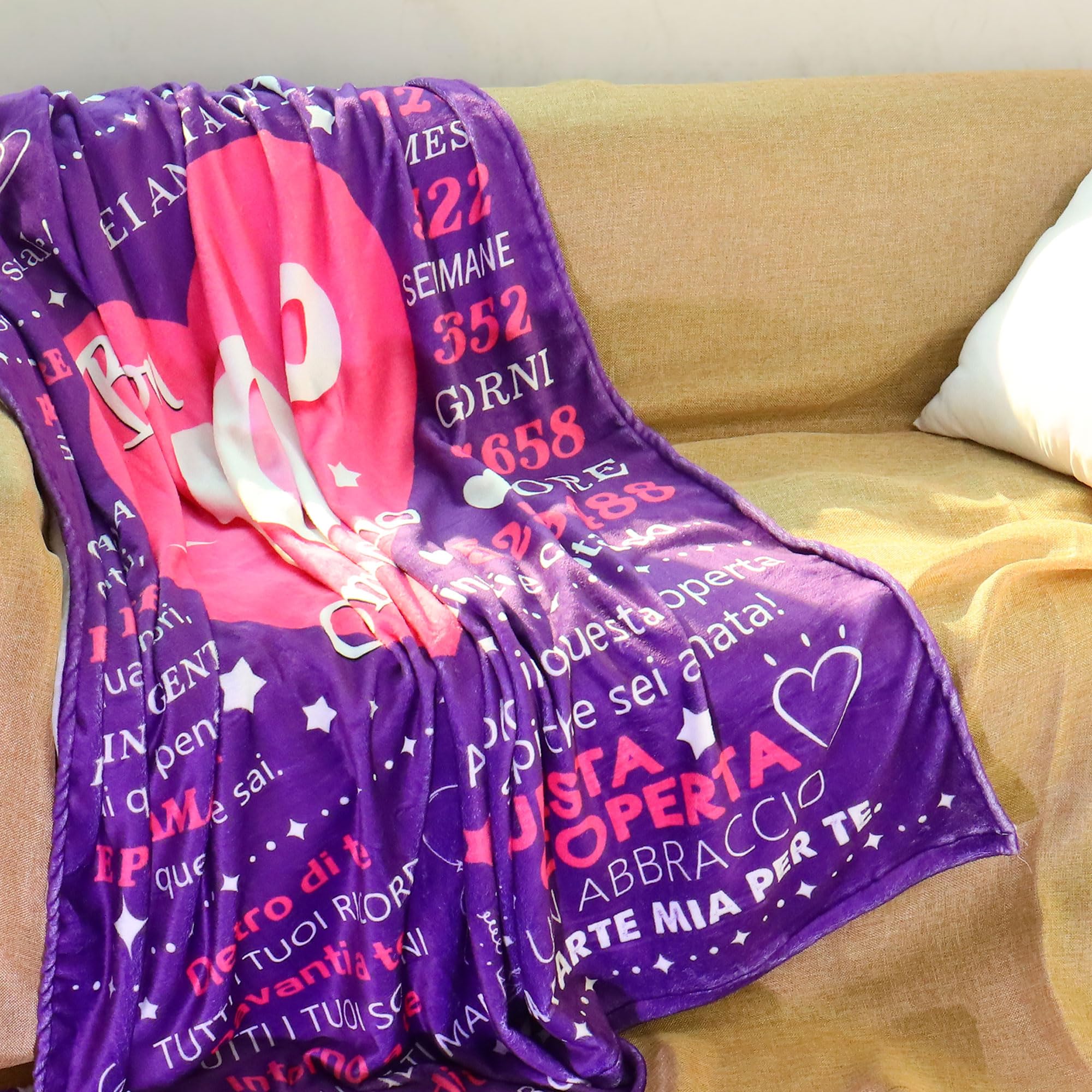Regalo per Ragazza di 15 Anni Compleanno Coperta Regali per Figlia Sorella Amica Nipote 15° Compleanno Natale Ispiratore Coperta Divano Coperta da Lancio 130 x 150cm (15 Anni-Lei)
