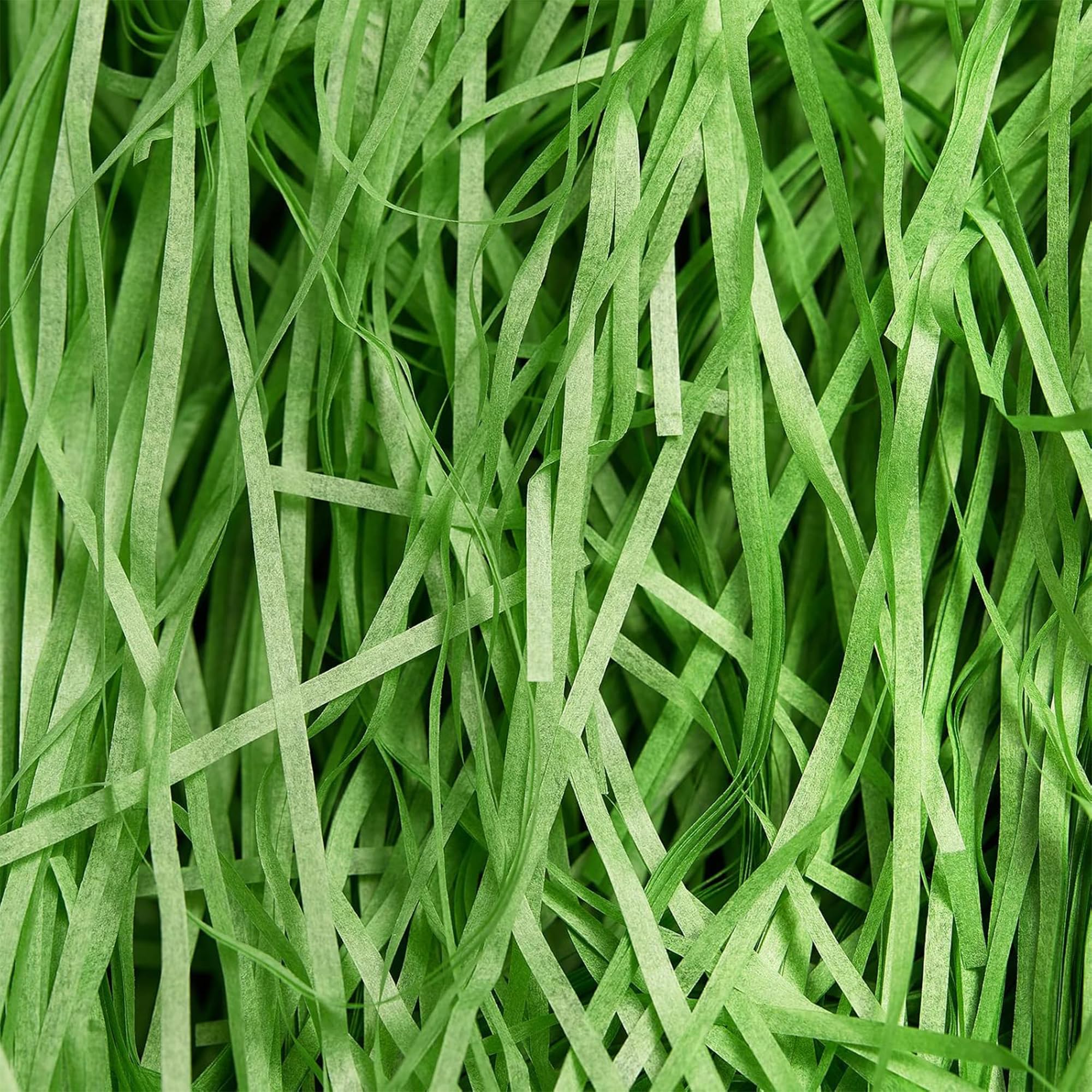 Trimming Shop 200gm Christmas Green Shredded Tissue Paper, Decorative Gift Packaging Hamper Filler, Soft Dust free Paper Shreds for Hampers, Baskets & Boxes Stuffing, Weddings, Birthday & Christmas — image 1