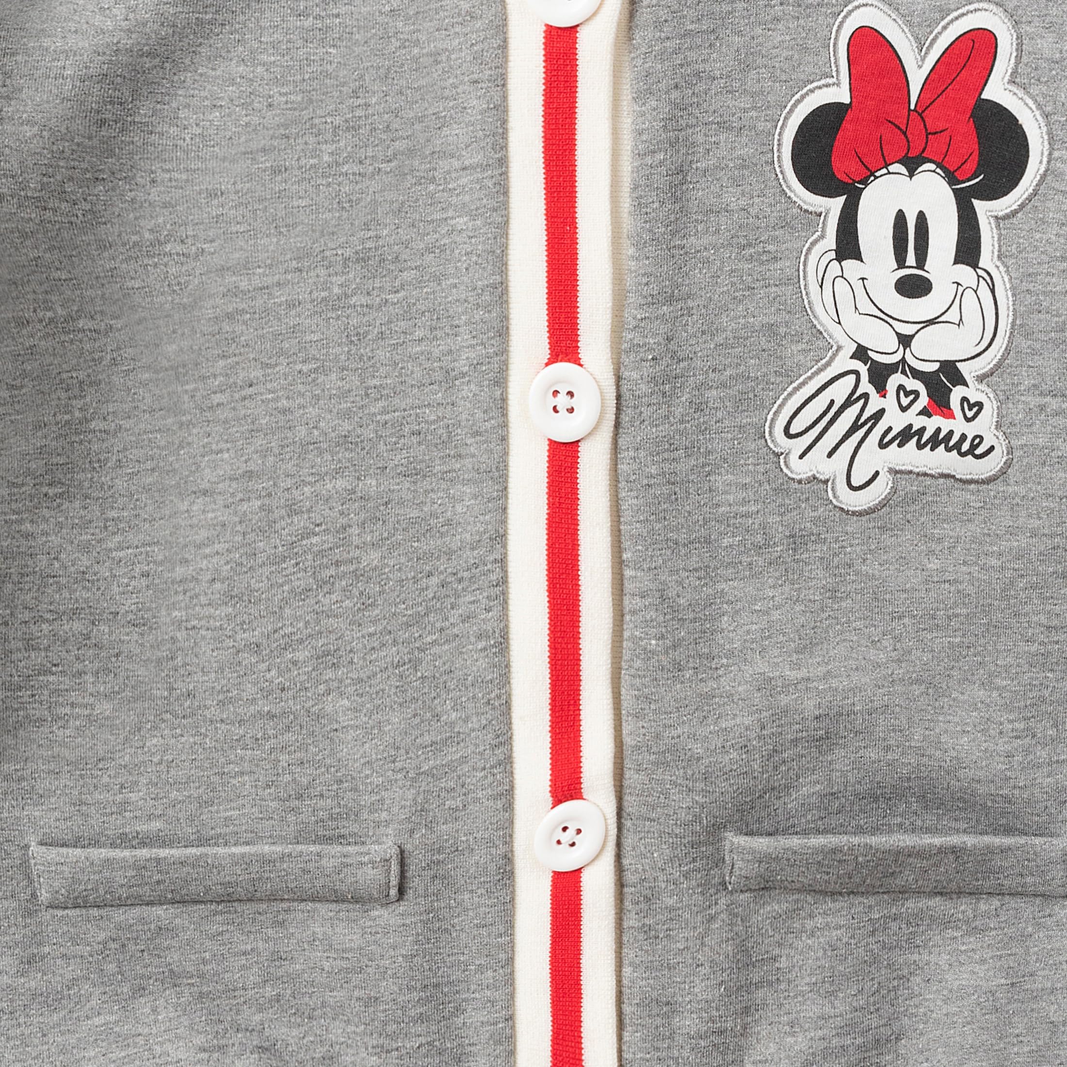 Disney Minnie Mouse - Set da 3 pezzi con leggings svasati, cardigan e maglietta con paillettes, per bambine