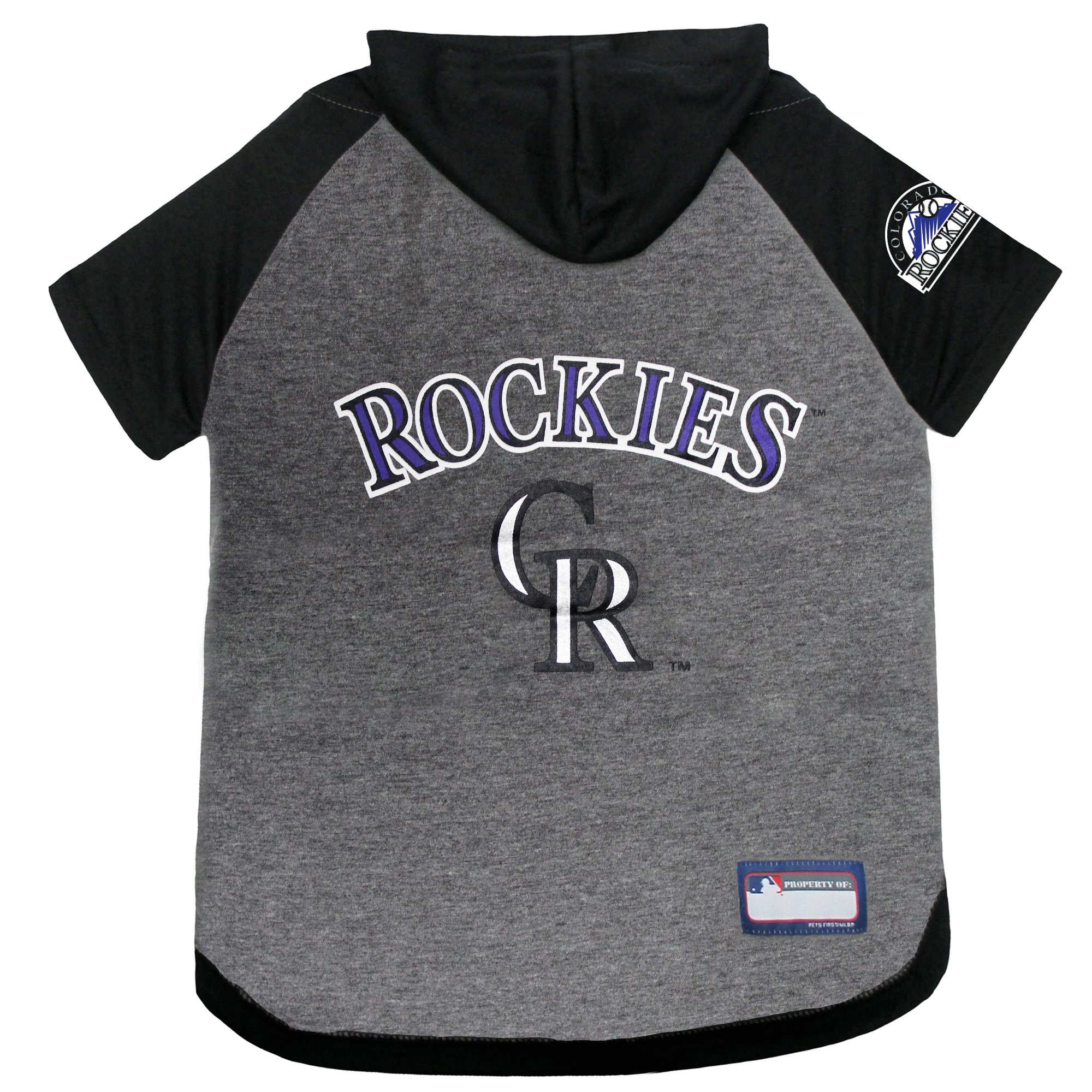 Pets First ROC-4044-LG MLB Hoodie for Dogs & Cats - Colorado Rockies Dog T-Shirt, Large, MLB Team Color