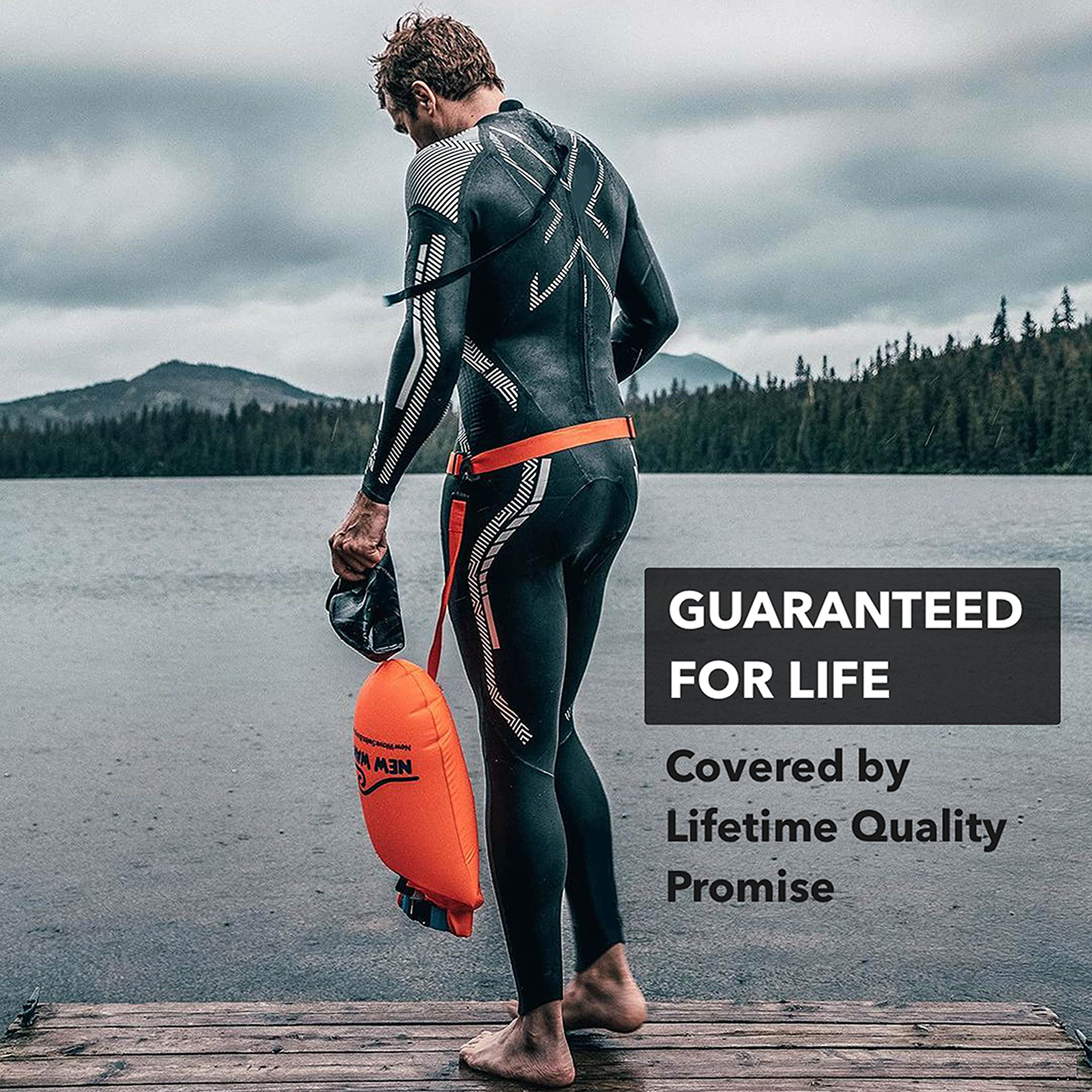 New Wave Swim Buoy Swimming Tow Float and Drybag for Open Water Swimmers and Triathletes - Light and Visible Float for Safe Training and Racing