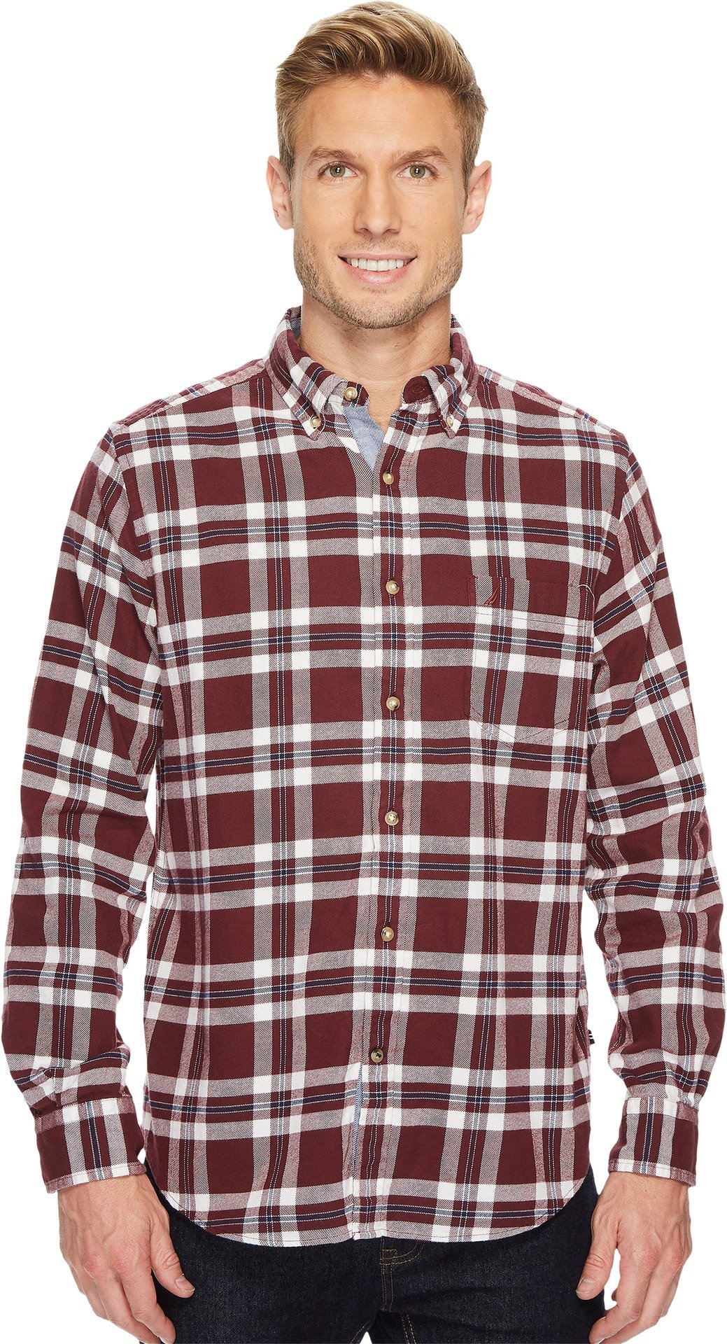 Nautica Uomo W73334 Maniche Lunghe Maglia con Bottoni