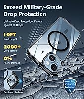 Vista 4 de FNTCASE Funda para iPhone 15 Plus: Fundas magnéticas transparentes para teléfono con protector de pantalla compatible con Magsafe Slim Anti