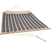 Sunnydaze Quilted Outdoor Hammock with Spreader Bars - 450 lb Double Capacity for Backyard Camping Comfort - Mountainside
