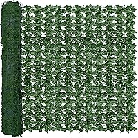 Vista 25 de Pantalla de Pared de Valla de Privacidad de Hiedra Artificial, 40 x 120 pulgadas, anti rayos UV, telón de fondo de vegetación falsa de hiedra, setos