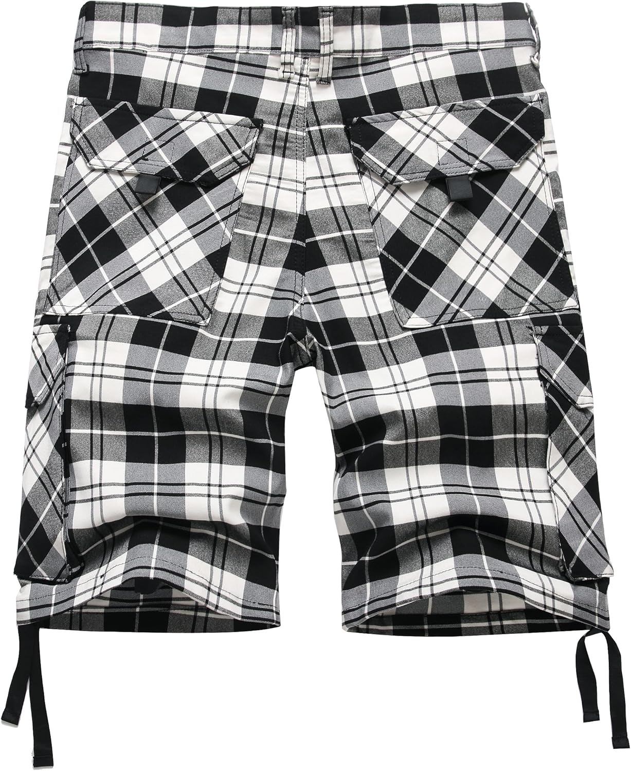 Plaid Shorts Men Classic Regular Fit Plaid Cargo Short Multi-Pocket Outdoor Shorts - Image 2