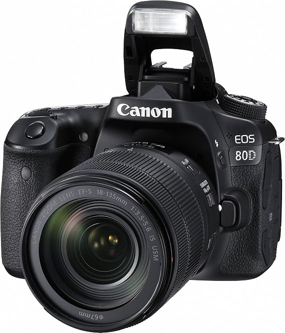 Canon Digital SLR Camera Body [EOS 80D] and EF-S 18-135mm f/3.5-5.6 Image Stabilization USM Lens with 24.2 Megapixel (APS-C) CMOS Sensor and Dual Pixel CMOS AF (Black)