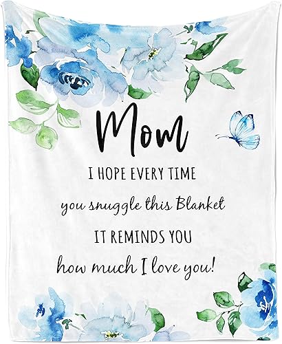 Regalos para mamá, manta de 60 x 50 pulgadas, regalos de cumpleaños para mamá de hija, mamá, mantas de regalos para la mejor mamá del mundo, las