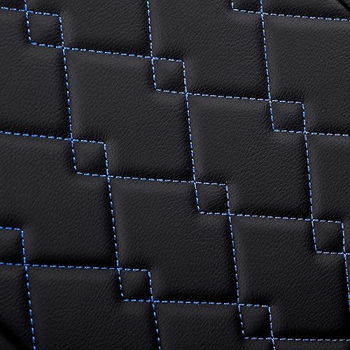 Miniatura 8 de LUCKYMAN CLUB D01-ZGJ - Fundas de asiento para camioneta, de piel sintética impermeable, con funda para consola central (juego completo, negro y