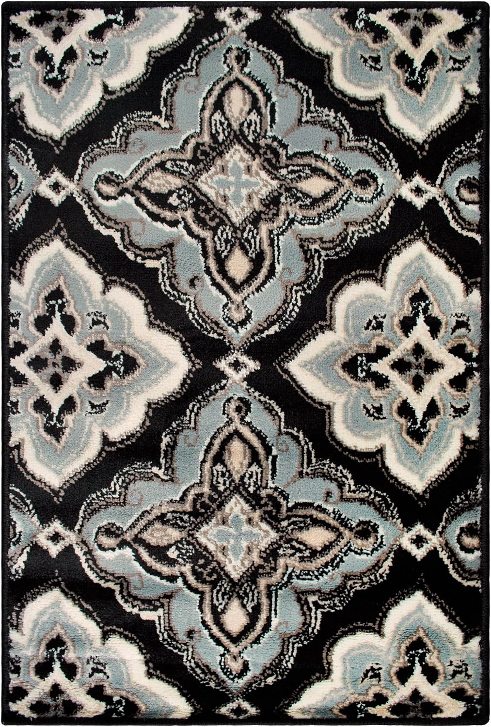 BLUENILEMILLS Crawford Area Rug Collection 2X3 -Black