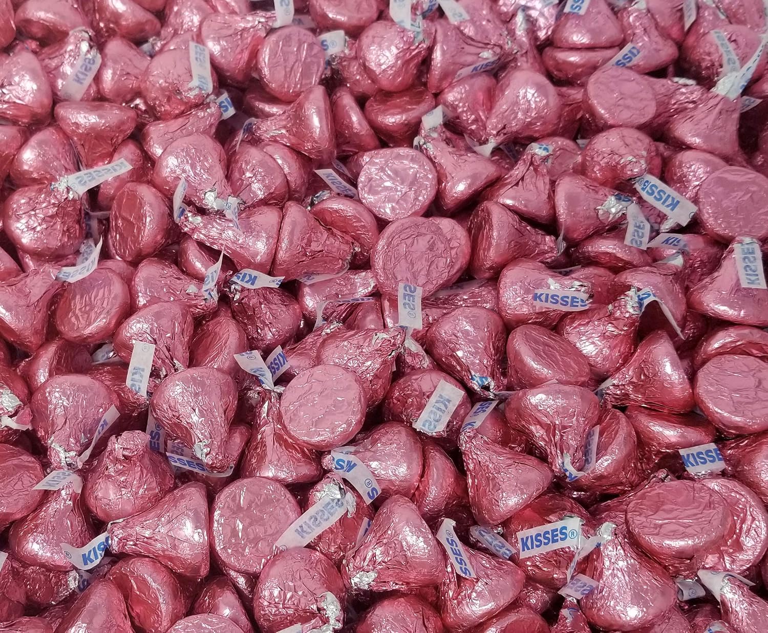CrazyOutlet HERSHEY'S KISSES Milk Chocolate in Pink Foil, It's a Girl Baby Shower Candy - Bulk 2 Pounds