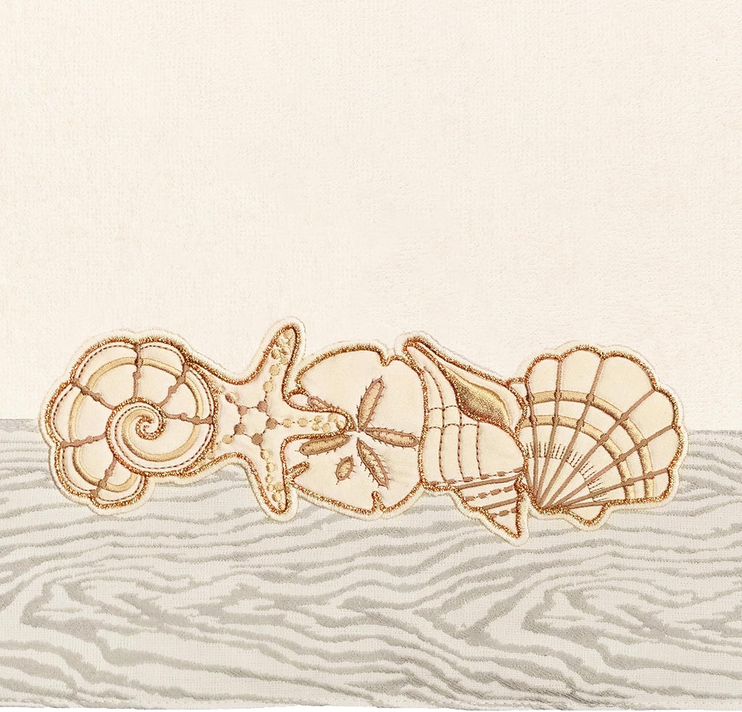 Seaside 2-Piece Bath Towel Set, Jacquard Weathered Woodgrain Border, Superior Turkish Cotton, Super Absorbent, Elegant Bathroom Upgrade, 2 Bath Towels, Beige