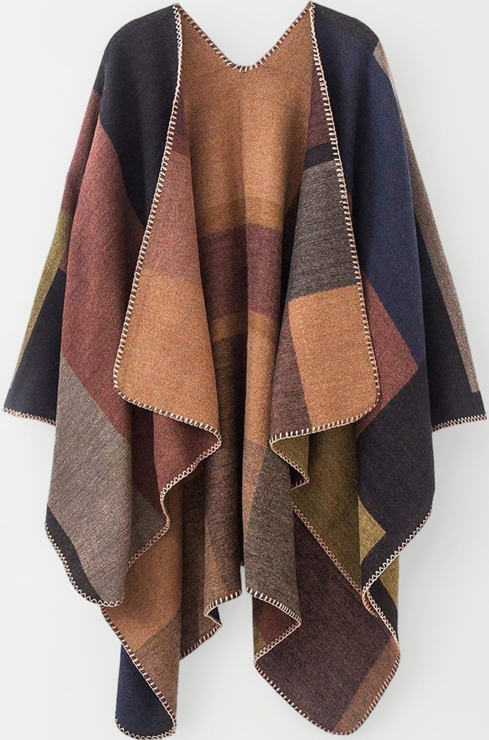 Women’s Shawls and Wraps Open front Poncho Cape Cardigan Winter Blanket Sweatert