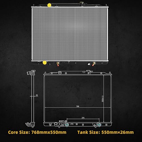 Miniatura 5 de DWVO Radiador compatible con Honda Ridgeline 2009 2010 2011 2012 2013 2014 2014 Pilot 3.5L V6 2009-2015