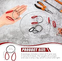 Vista 3 de 4 piezas de sierra de cable de acero inoxidable, sierra de alambre de metal de mano de bolsillo, herramientas de corte de cuerda de supervivencia