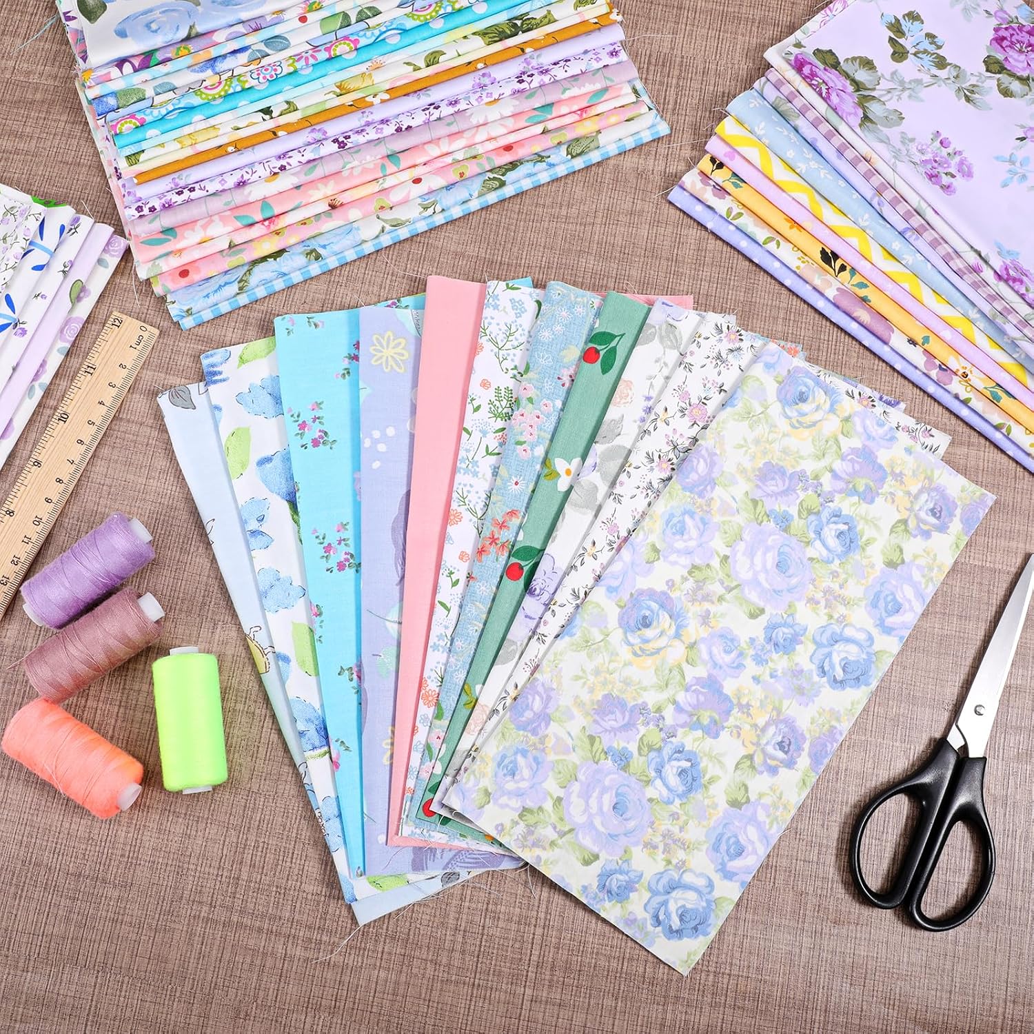 100 Pcs 10 x 10 Inch Cotton Fabric Squares for Quilting Sewing