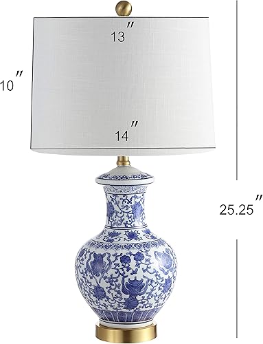 Miniatura 5 de JONATHAN Y JYL1072A-SET2 - Juego de 2 lámparas de mesa Jennifer de 25.25 pulgadas, lámpara de mesa LED de cerámica/metal, lámpara de mesa de noche