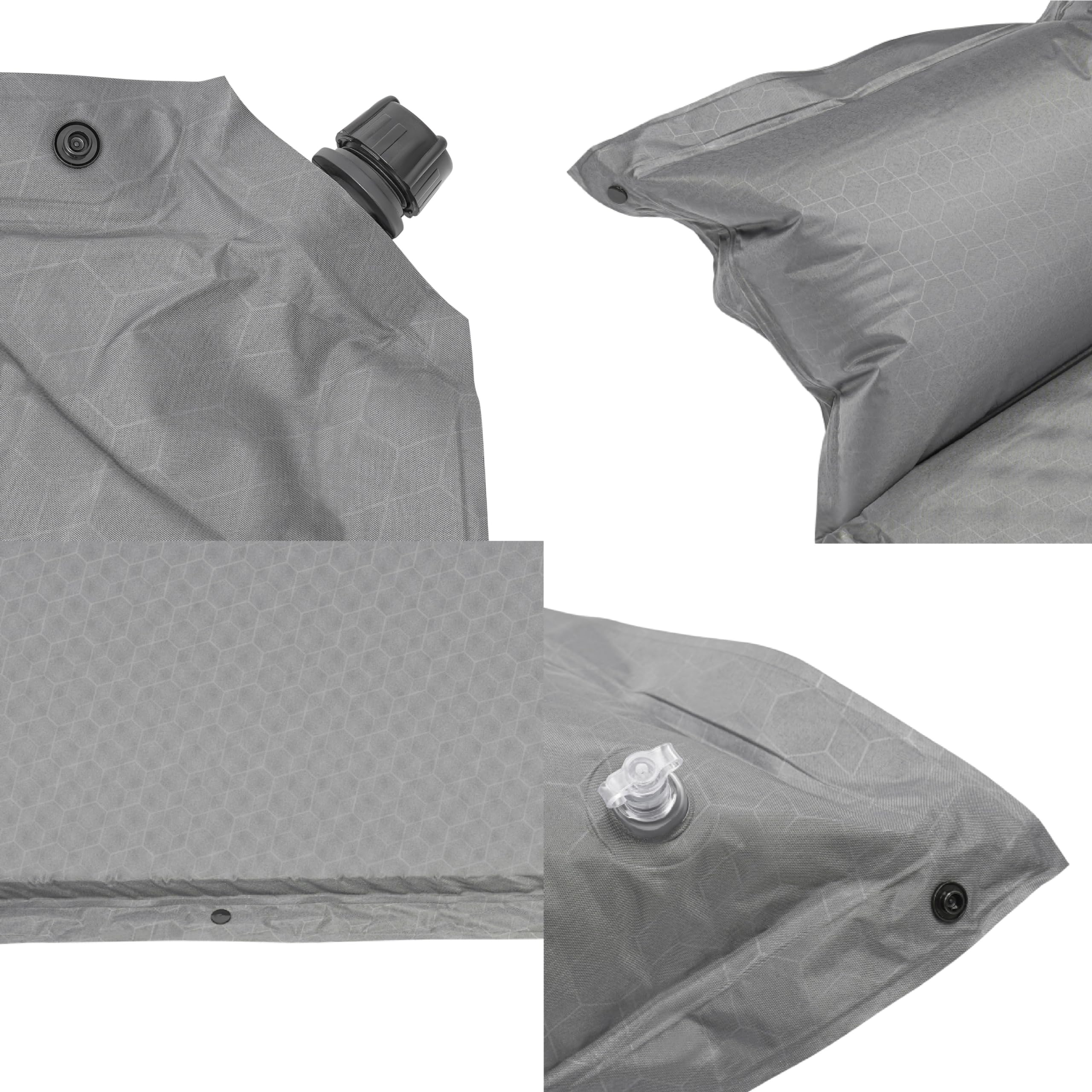 Esterilla aislante gruesa gris de 5 cm, para camping, autoinflable, plegable, resistente al agua, colchón de aire con almohada, colchón portátil para camping, senderismo