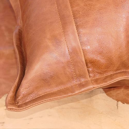 Miniatura 6 de Funda de almohada de cuero de cordero 100% cuero de cordero  Funda de cojín para sofá  Fundas decorativas para sala de estar y dormitorio, cuero de
