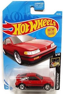 Hot Wheels 2019 Basic Mainline Nightburnerz 49/250 - '88 Honda CR-X (Red)