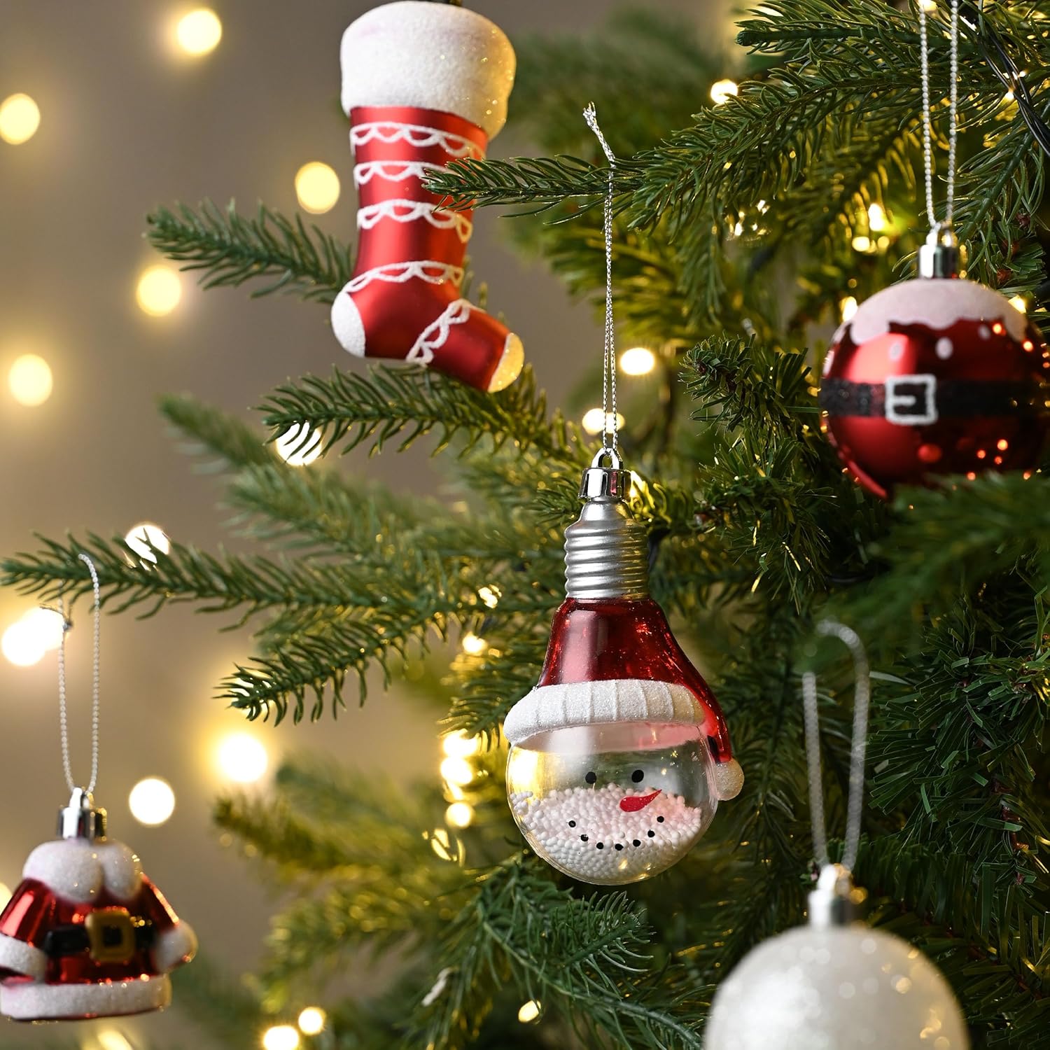 Valery Madelyn Christmas Ornaments Value Bundle, 16ct & 70ct Traditional Red White Shatterproof Christmas Ball Ornaments Set, Decorative Hanging Ornament Bulk for Xmas Holiday Party Decor