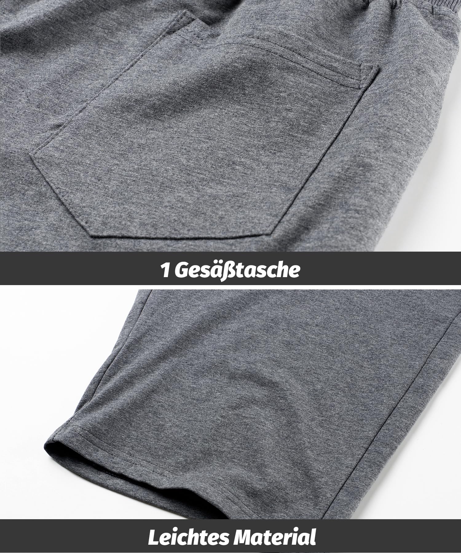 Herren Sport Jogginghose Sommer Outdoor Kurze Hose Baumwolle Jogging Hose Capri Hosen Leicht Fitness Trainingshose Atmungsaktiv Sommer Shorts