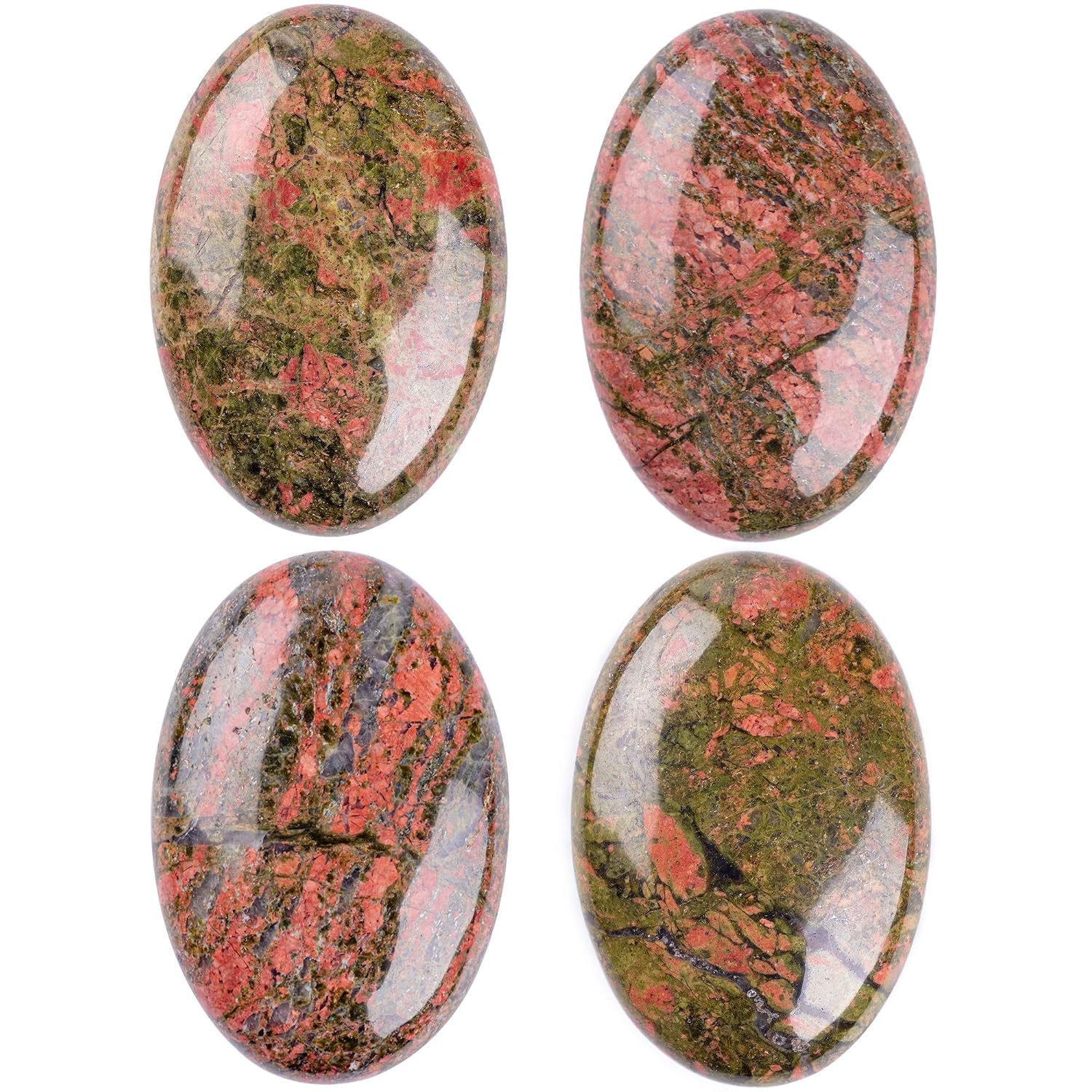 Unakite Palm Stone Crystal Natural Chakra Reiki Polished Healing Love Oval Pocket Worry Stone Crystals for Anxiety Stress Relief Therapy - Image 7