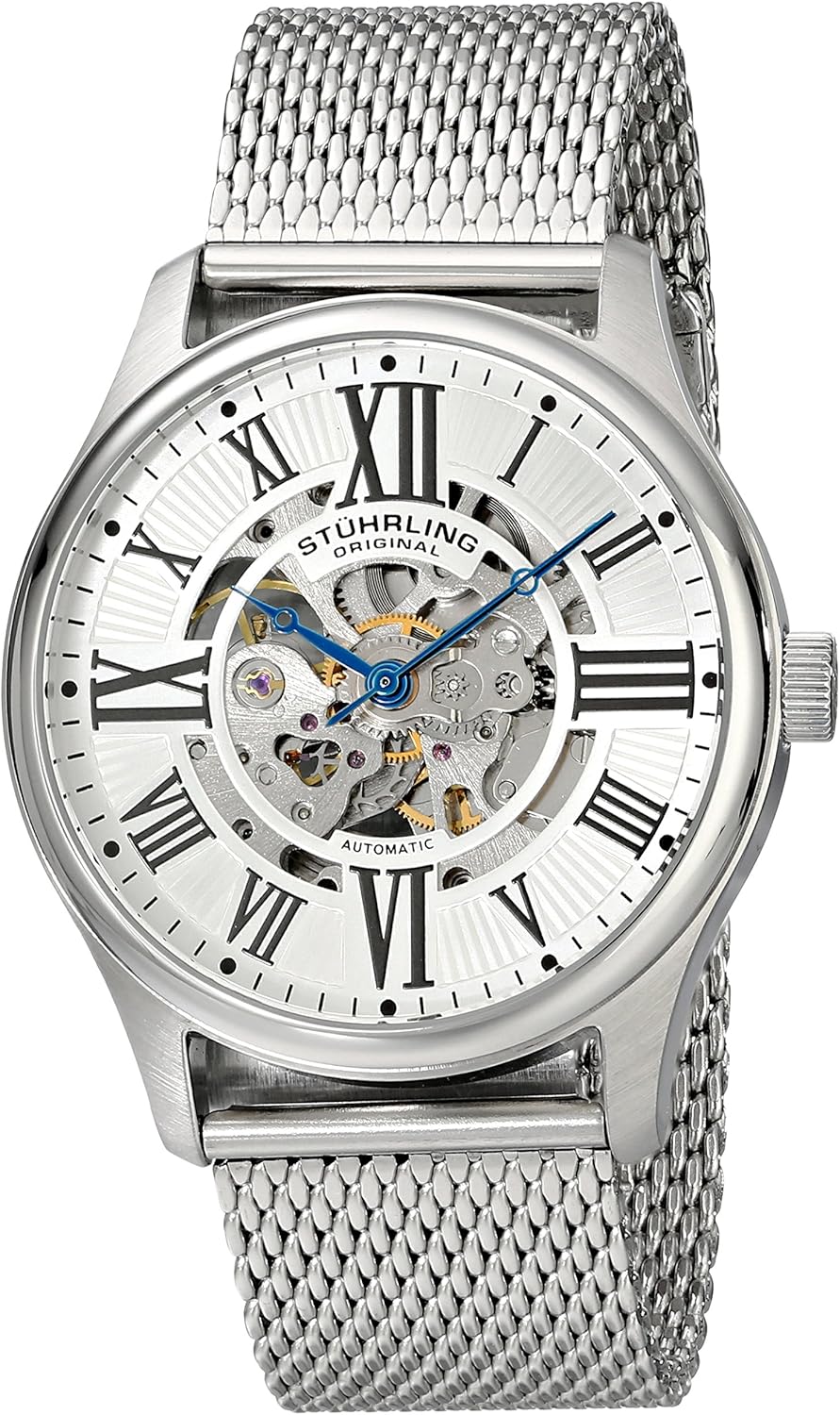 Stuhrling Original Atrium Elite Men s Automatic Watch with Silver Dial Analogue Display and