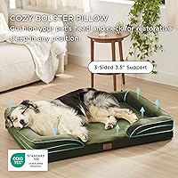 Vista 34 de Bedsure - Cama ortopédica extragrande para perros, sofá cama lavable para perros extragrandes, espuma de soporte con funda extraíble y lavable, negro