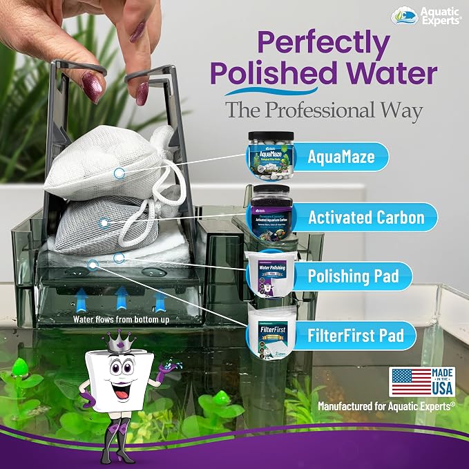Aquatic Experts almohadilla pulidora para filtro de acuario, 100 micras, 24" x 36" - pack de 2 miniatura 6