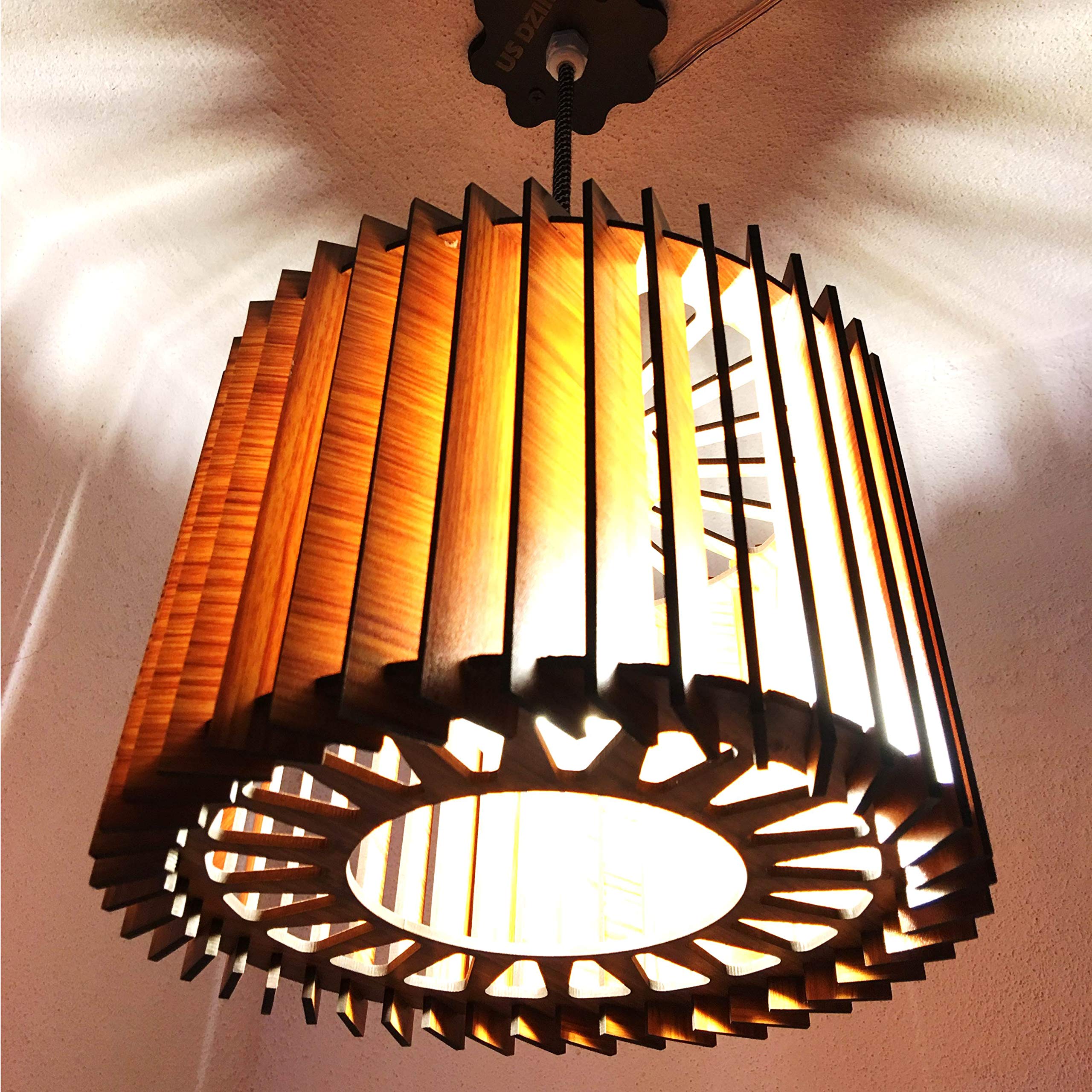 US DZIRE™ Wooden Unique Modern Ceiling Hanging Light (with Bulb) for Interior