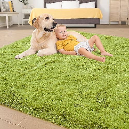 Miniatura 4 de Tepook Alfombras súper suaves y esponjosas para sala de estar, de 8 x 10 pies, para dormitorio, modernas alfombras peludas para niños, alfombra de