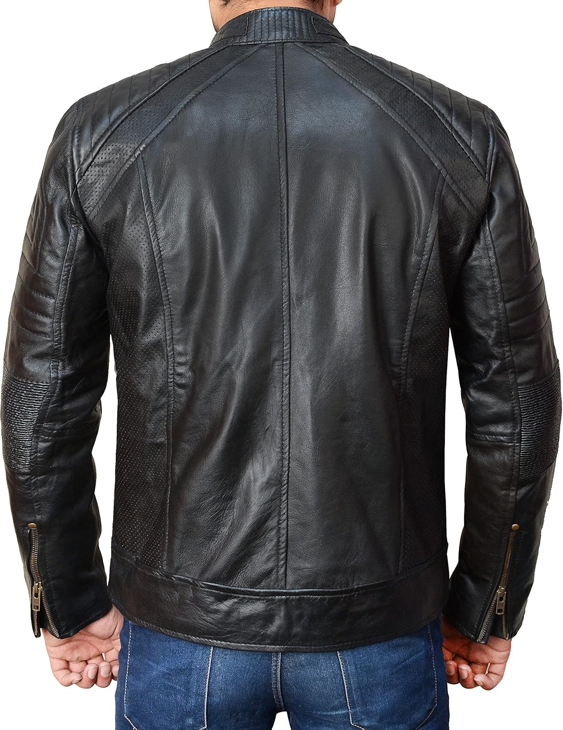 المميز - LP-FACON Cafe Racer Leather Jackets for Men UK | Blac... - view 5