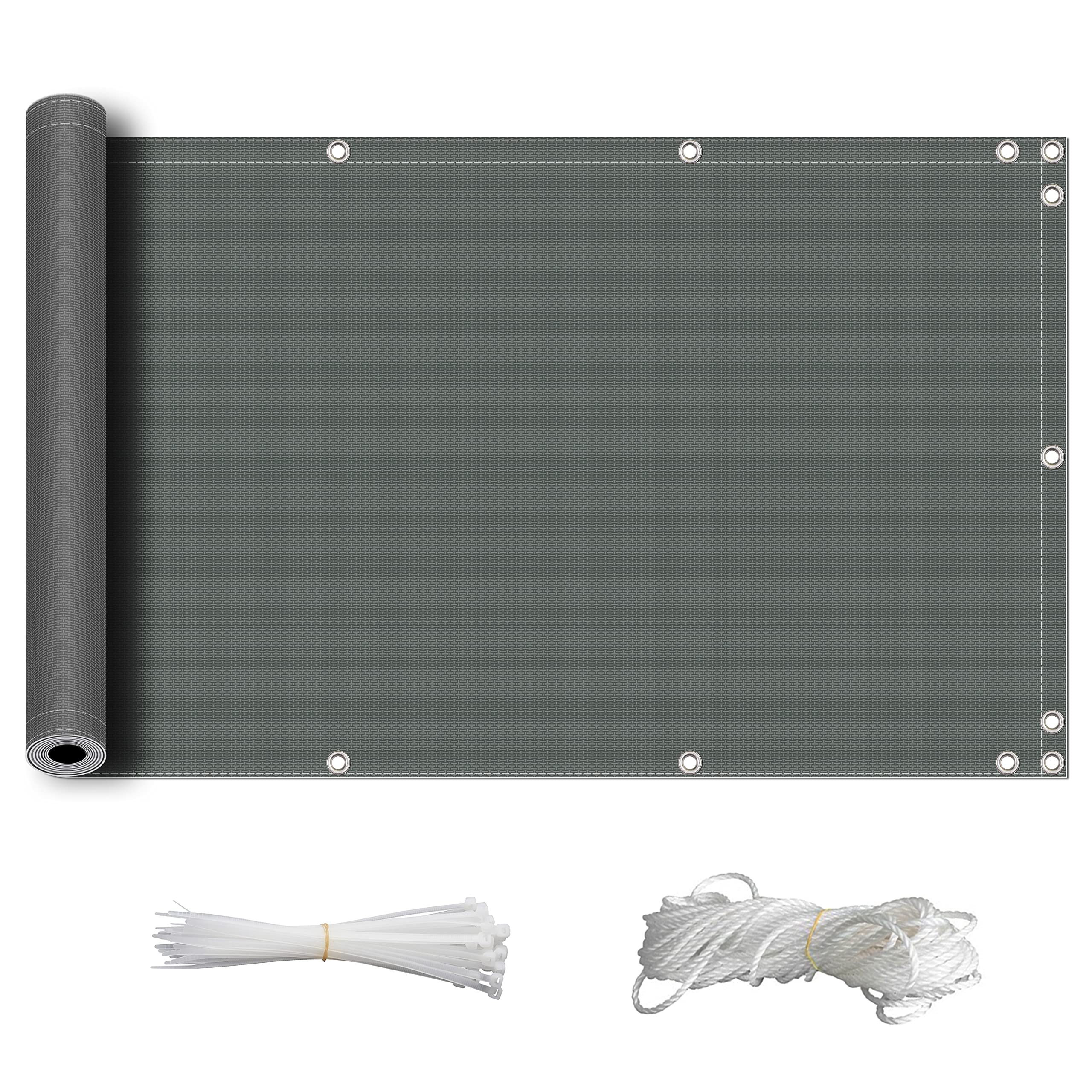 ZQXFZ Privacy Screen Balcony 120x250cm Oxford Cloth 160g/㎡ Windproof And Rainproof With Installation Package Easy To Install Garden Privacy & Protective Screens -Dark Gray. — image 1