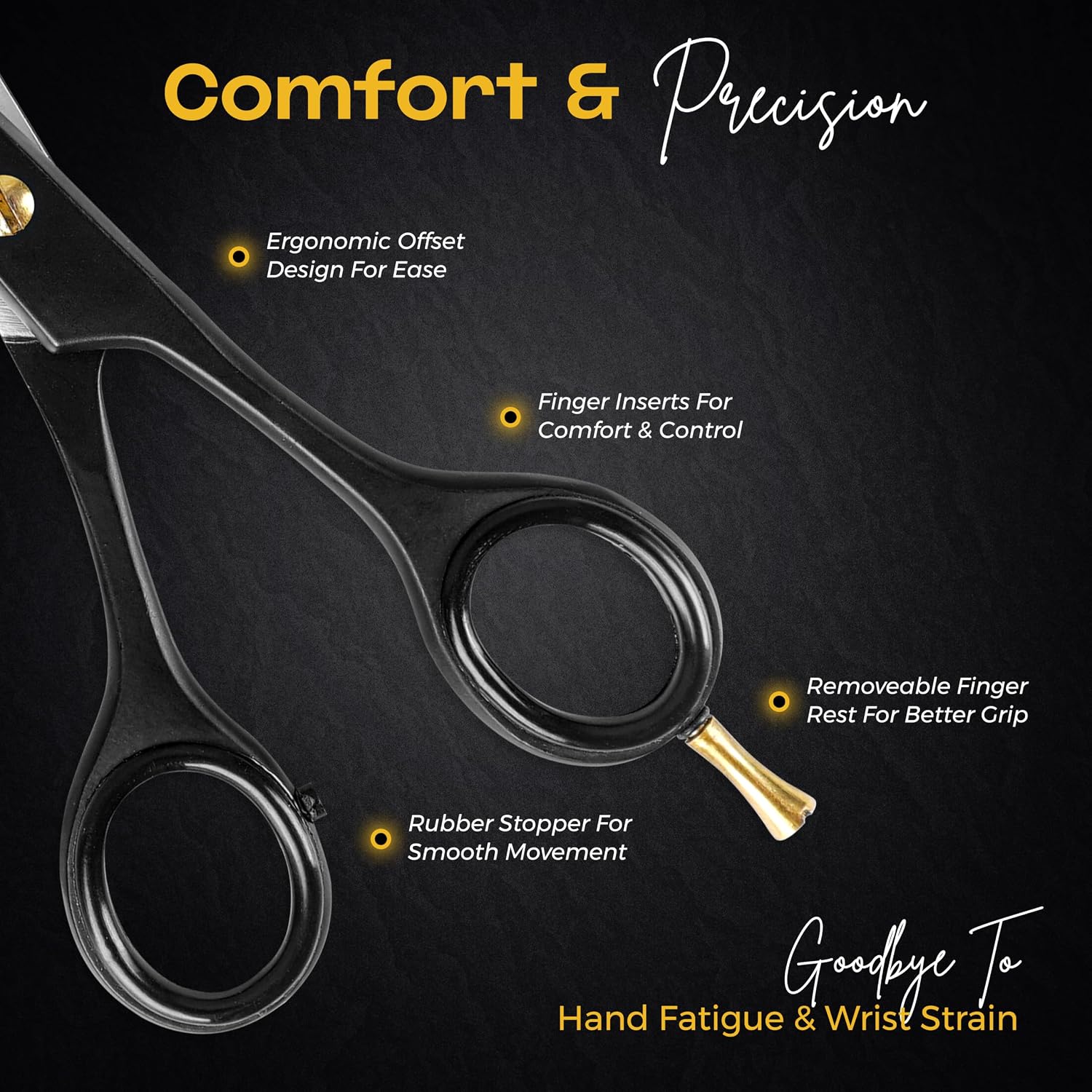 6.5” Professional Hair Cutting Scissors - Premium High Carbon Stainless Steel Barber Salon Hair Shears for Haircut- Ergonomic Design Super-Sharp Hair cutting Shears Blades