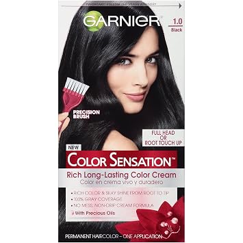 Garnier Hair Color Sensation Rich Long-Lasting Cream, 1.0 Black
