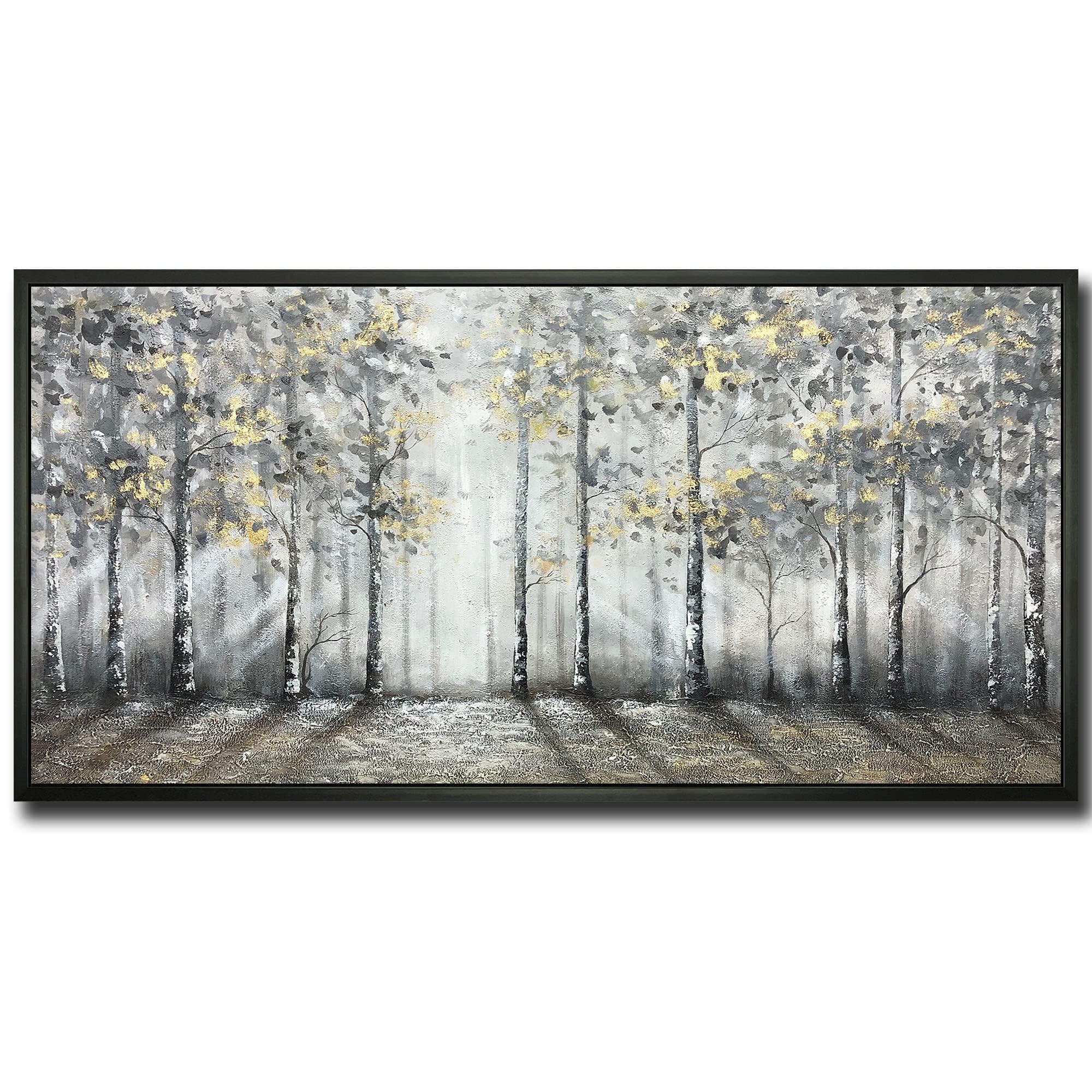 Vinspire art, 24x48 Inch Modern Impressionist Tree art 100 Hand Painted Canvas Frame Wall art