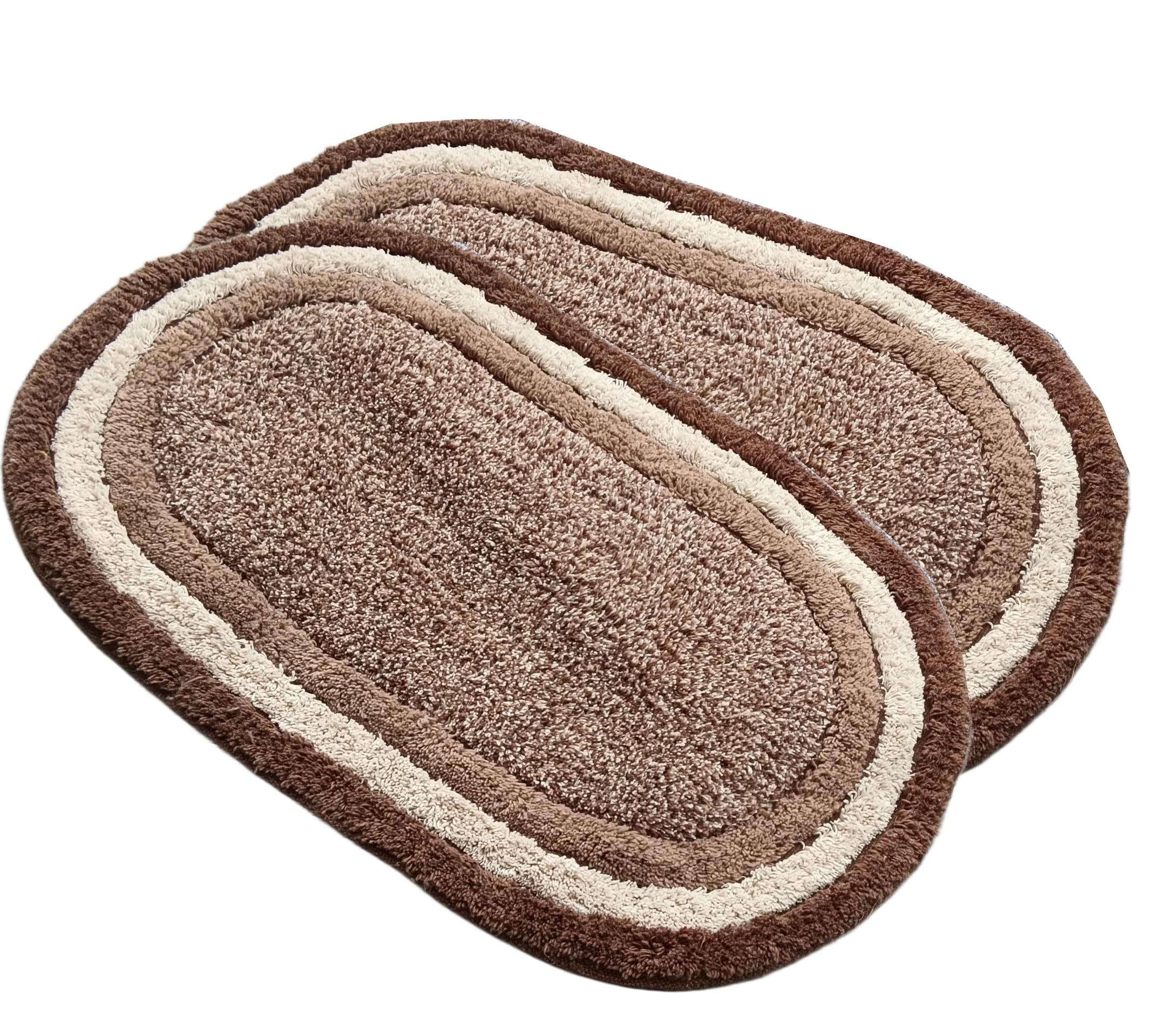 Soft Cotton Oval Shape Door Mat Indoor/Outdoor, 16x24 Inch-Pack of 2, (Brown) for EntryWay, Hallway-picture-23