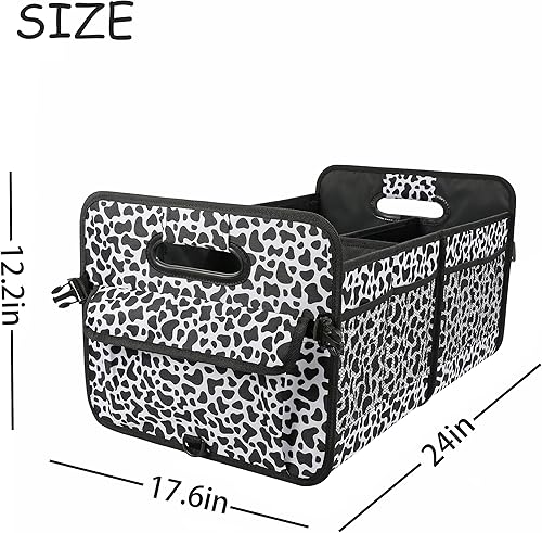 Miniatura 9 de AOKJOY Organizador de maletero de coche, marrón, plegable, antideslizante, ajustable, múltiples compartimentos, material de tela Oxford 600D