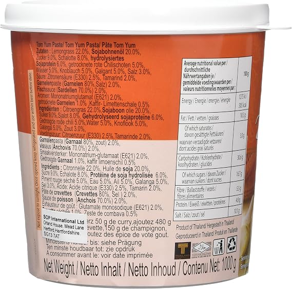Mae Ploy Tom Yam Paste 1kg - Bulk Hot & Sour Thai Soup Stock | Professional restaurant catering size lemongrass paste. Rich tangy recipe mix essential for hot commercial Thai kitchens