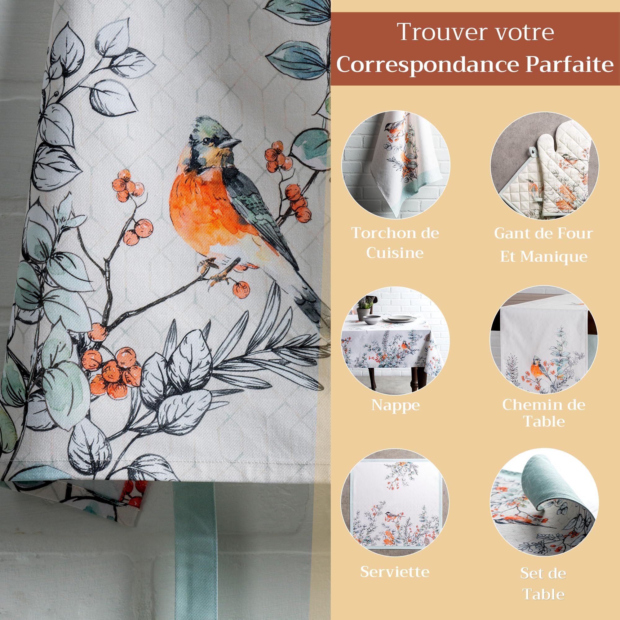 Maison d 'Hermine Delantal de Cocina Blanco Shabby Chique 100% algodón con Cuello Ajustable y Bolsillo Central Oculto Corbatas largas para Mujeres/Hombres, Chef, Restaurante, Hogar (70x85cm) Día Madre