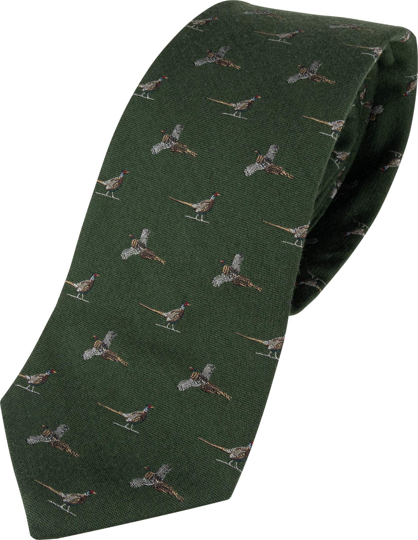 Jack Pyke Men's Green Pheasant Silk Ties For – Classic Country Tie, Silk & Wool Blend, 155Cm Length, Casual Or Formal Wear, Gift Presentation Box, Ideal For Field Sports & Countrywear Fashion