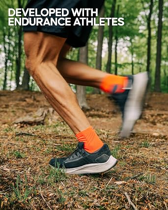 DANISH ENDURANCE Running Socks, Non Slip Sports Socks for Hiking, Trail Running, Workout with Silicone Grips, Moisture Wicking, for Men & Women, 2 Pack