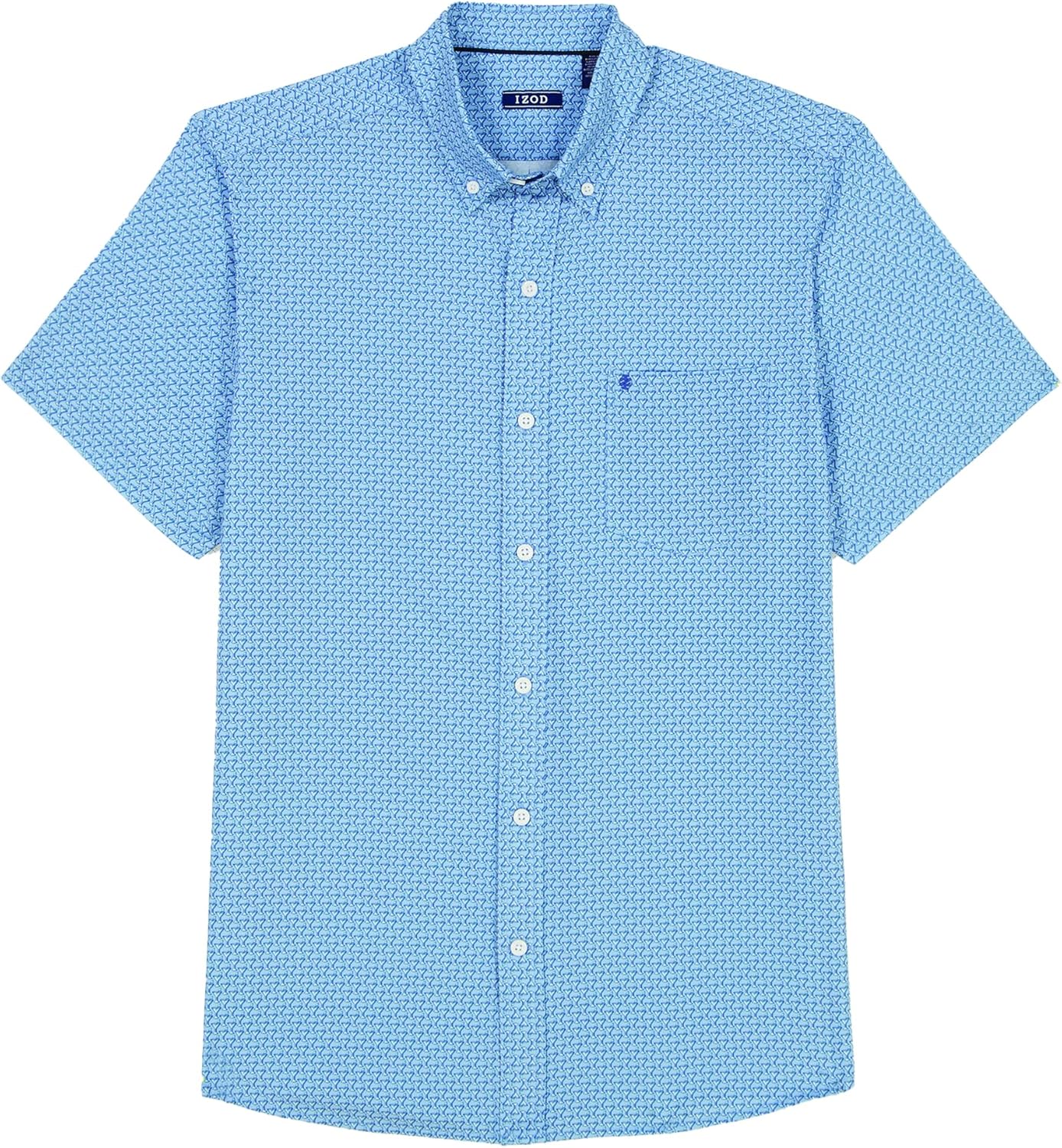 IZOD Men's Breeze Short Sleeve Button Down Patterned Shirt - Image 4