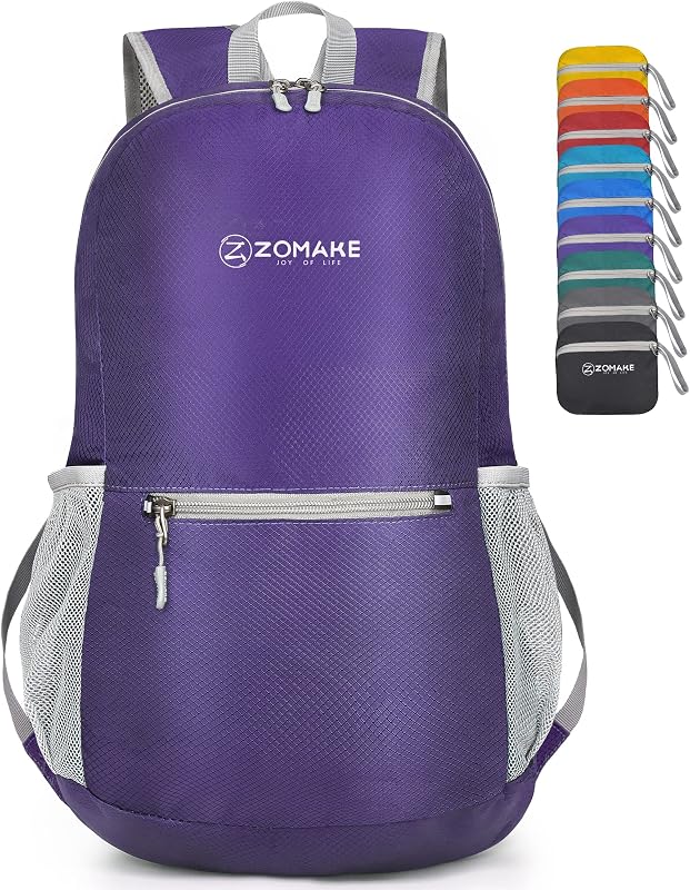 ZOMAKE Mochila ligera y plegable, pequeña mochila de viaje plegable | Mochilas de senderismo resistentes al agua 10/15/20L para mujeres y hombres, múltiples bolsillos, correa de hombro transpirable, transporte diario