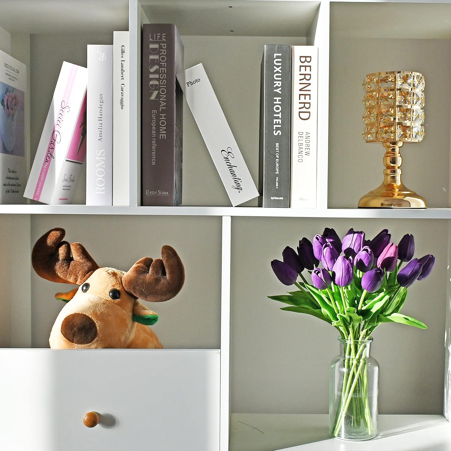 Mandy's Artificial Tulips 20 Stems Dark Purple PU Faux Flowers for Valentine's Day and Easter Decorations Wedding Home Decor 13.5 Inch - Image 8