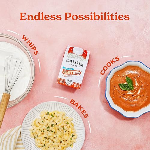 Miniatura 4 de Califia Farms - Sustituto de crema pesada sin lácteos pesados de 16.9 onzas | Sin lácteos | Sin soja | A base de plantas | Vegano | Sin OMG