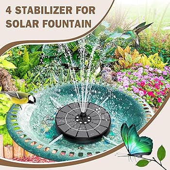 Amazon.com: Yzert Solar Fountain with Colorful Lights,High