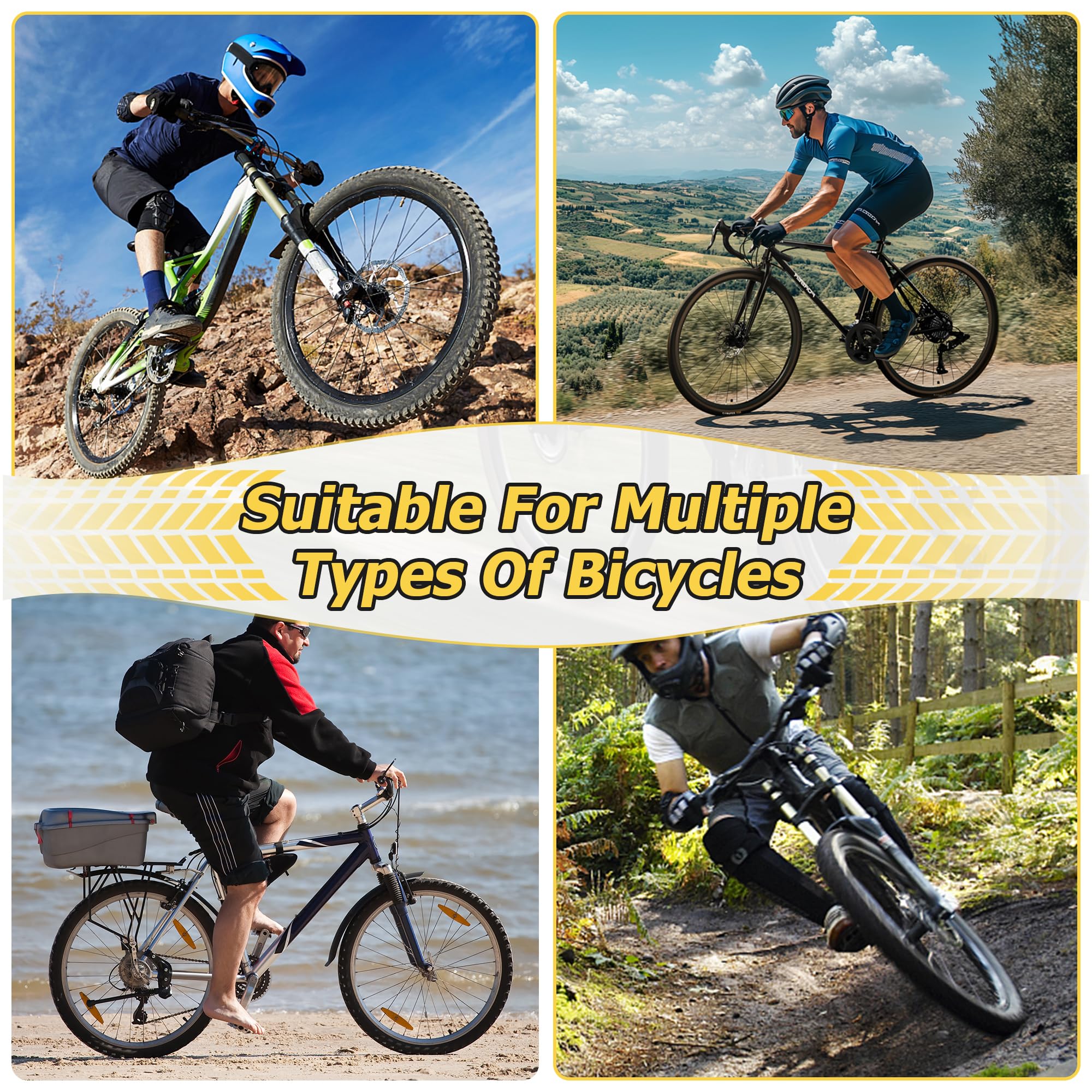 2PSC 16/20/24/26x2.125 Fahrradreifen 57-305/57-507/57-559 Fahrradmantel mit/Ohne Schlauche kompatibel Mountainbike/Citybikes/BMX/Beach Bike