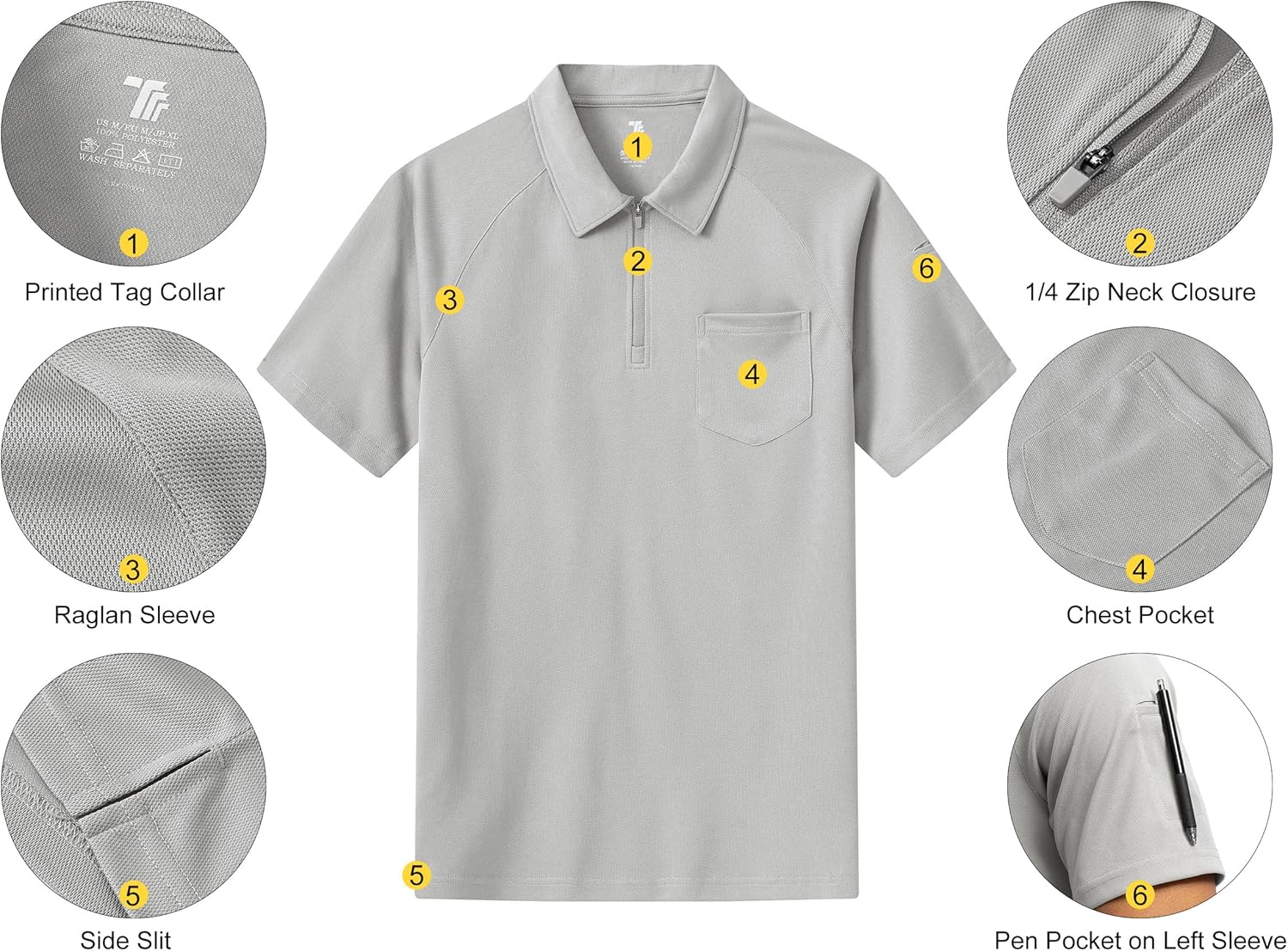 Rdruko Men's 1/4 Zip Polo Shirts with Pocket Summer Short Sleeve Breathable Quick Dry Golf Tennis Tops Casual Smart Work T Shirts 5 91dQ1dYyAbL. AC SL1500